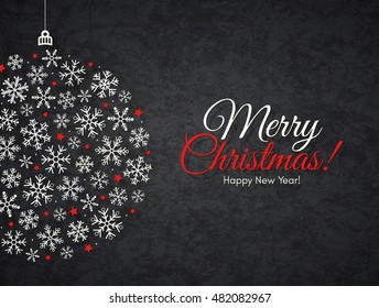Christmas and New Year. Vector greeting card