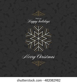 Navidad y Año Nuevo. Tarjeta de felicitación de vectores