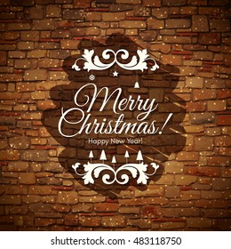 Christmas and New Year. Vector greeting card