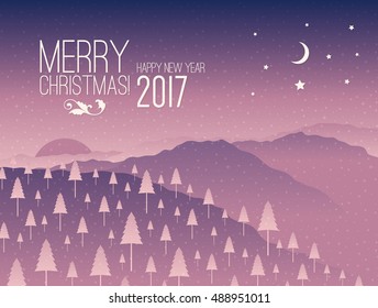 Navidad y Año Nuevo. Tarjeta de bienvenida vectorial con árbol de Navidad