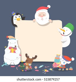 Christmas and New Year Vector greeting card