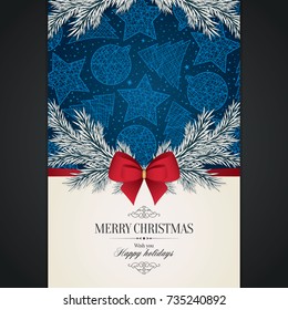 Christmas and New Year. Vector greeting card