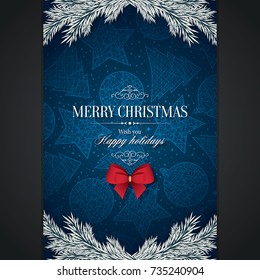 Christmas and New Year. Vector greeting card