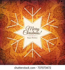 Christmas and New Year. Vector greeting card with Christmas background