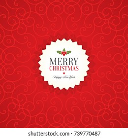 Christmas and New Year. Vector greeting card with festive background