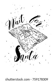 Christmas and New Year. Vector greeting card with holiday design. Vector.