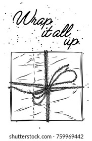 Christmas and New Year. Vector greeting card with holiday design. Vector.
