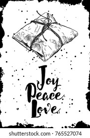 Christmas and New Year. Vector greeting card with holiday design. Vector.
