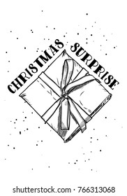 Christmas and New Year. Vector greeting card with holiday design. Vector.