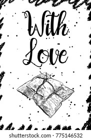 Christmas and New Year. Vector greeting card with holiday design. Vector.