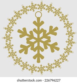 Christmas and New Year vector icon. Snowflake silhouette
