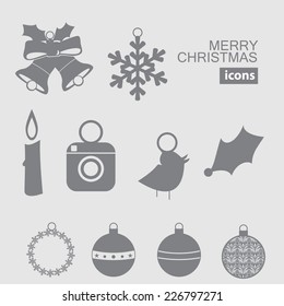 Christmas and New Year vector icon. silhouette with social icon and twitter bird