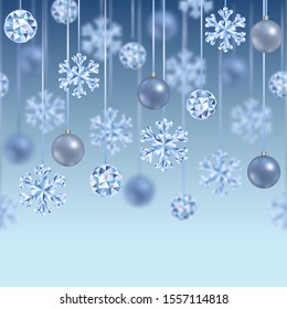 Christmas and New Year Vector Seamless Border