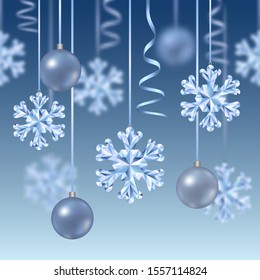Christmas and New Year Vector Seamless Border