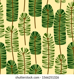 Christmas and New Year vector seamless pattern with green spruce