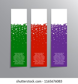 Christmas, New Year vertical rectangle banner, background, banner, card, backdrop with snowflakes and place for text. Birthday, wedding, party, club flyer, booklet, brochure, tag, label.