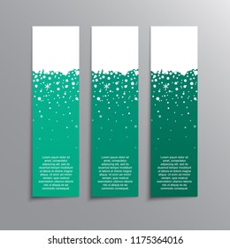 Christmas, New Year vertical rectangle banner, background, banner, card, backdrop with snowflakes and place for text. Birthday, wedding, party, club flyer, booklet, brochure, tag, label.