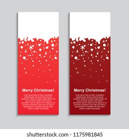 Christmas, New Year vertical rectangle banner, background, banner, card, backdrop with snowflakes and place for text. Birthday, wedding, party, club flyer, booklet, brochure, tag, label.