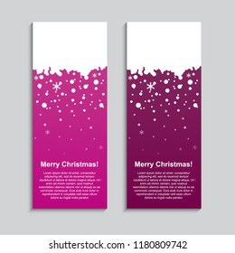 Christmas, New Year vertical rectangle banner, background, banner, card, backdrop with snowflakes and place for text. Birthday, wedding, party, club flyer, booklet, brochure, tag, label.