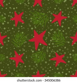 Christmas and New Year vintage seamless pattern with holiday symbols Elegant winter decor for your design of greeting cards, invitation, wrapping paper