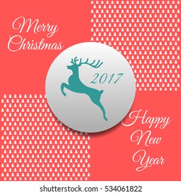 Christmas and new year vintage style Greeting card vector Illustration eps 10