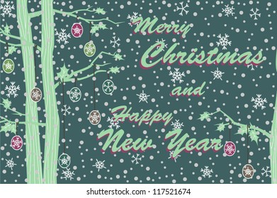 christmas and new year in winter