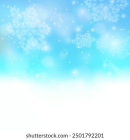Navidades. Año Nuevo. Navidades de fondo festivo de invierno con color azul con textura de copos de nieve, nieve nocturna. Eps 10