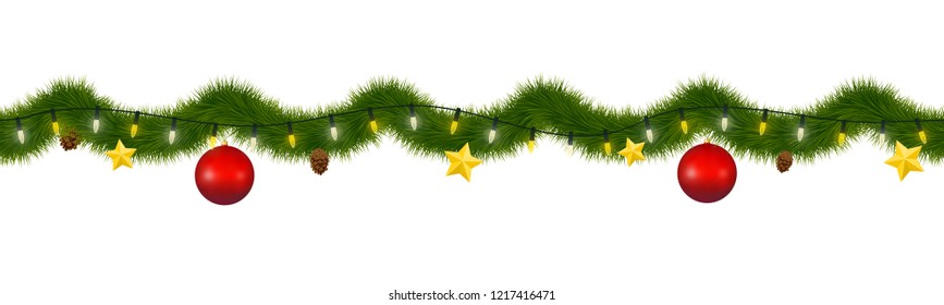 Christmas and New Year winter holidays festive garland for decorations.