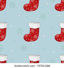 Christmas New Year winter socks seamless pattern