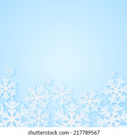 Christmas and New Year's background with snowflakes and place for your text