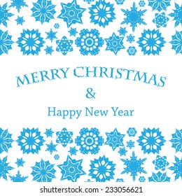 Christmas and New Year's background with snowflakes and place for your text 