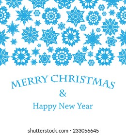 Christmas and New Year's background with snowflakes and place for your text 