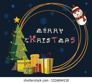 Christmas and New Years background vector illustration 