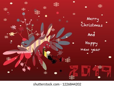 Christmas and New Years background vector illustration 