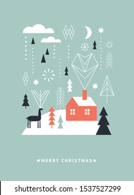 Christmas  and New Year's card. Magazine, leaflet, billboard, sale, banner, brochure design.