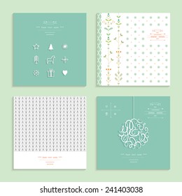 Christmas and New Year's Cards Collection. Winter Holiday Set.