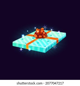 Christmas and New Year's Day red gift box. Vector illustration