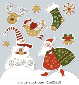 Christmas and new year's elements