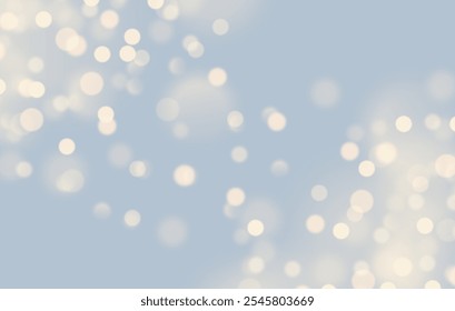 Christmas New Year's Eve Birthday glowing bokeh confetti light and sparkling glitter texture overlay design. Festive transparent background for birtday. Holiday gold powder dust. Vector illustration.