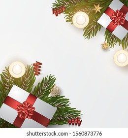 Christmas & New Year's gift boxes with decoration and ornaments