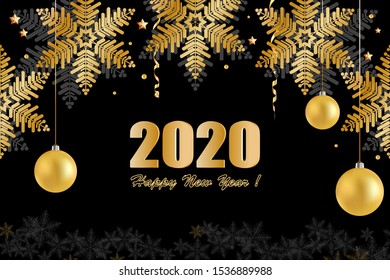 Christmas, New Year's golden balls. gold serpentine. stars, snowflakes,  decorative holiday decorations