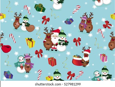 Christmas and New Year's pattern Set of flat icons with color  elements. Vector illustrations.