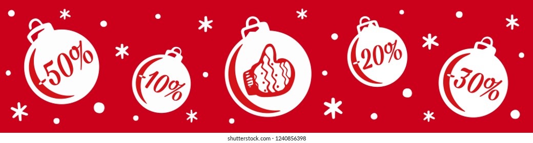 Christmas and New Year's sale. Christmas balls sale. Banner for shopping store discount