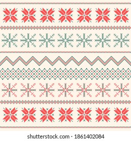 Christmas and New Year's seamless pattern. Seamless knitting pattern for sweater, jumper, paper, card or other designs. Vector illustration.