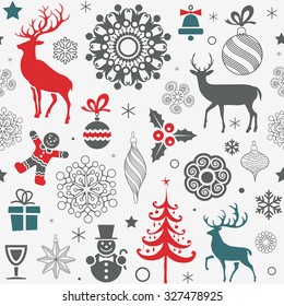 Christmas and New Year's Seamless Pattern