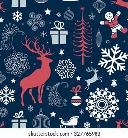 Christmas and New Year's Seamless Pattern