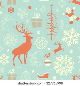 Christmas and New Year's Seamless Pattern
