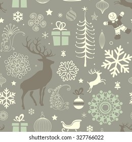Christmas and New Year's Seamless Pattern