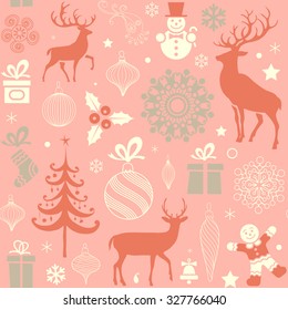 Christmas and New Year's Seamless Pattern