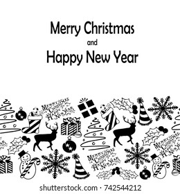 Christmas and New Years seamless pattern background.